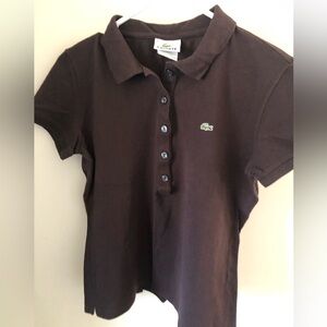 Lacoste Women’s Polo. Size 42.  Dark Brown Color